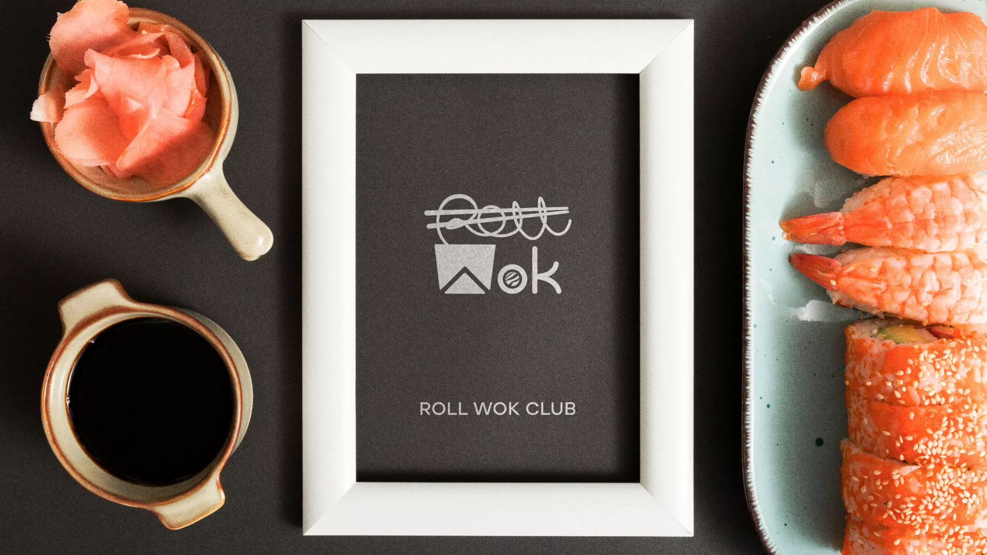 Разработка логотипа суши-бара «Roll Wok Club» в Шацке